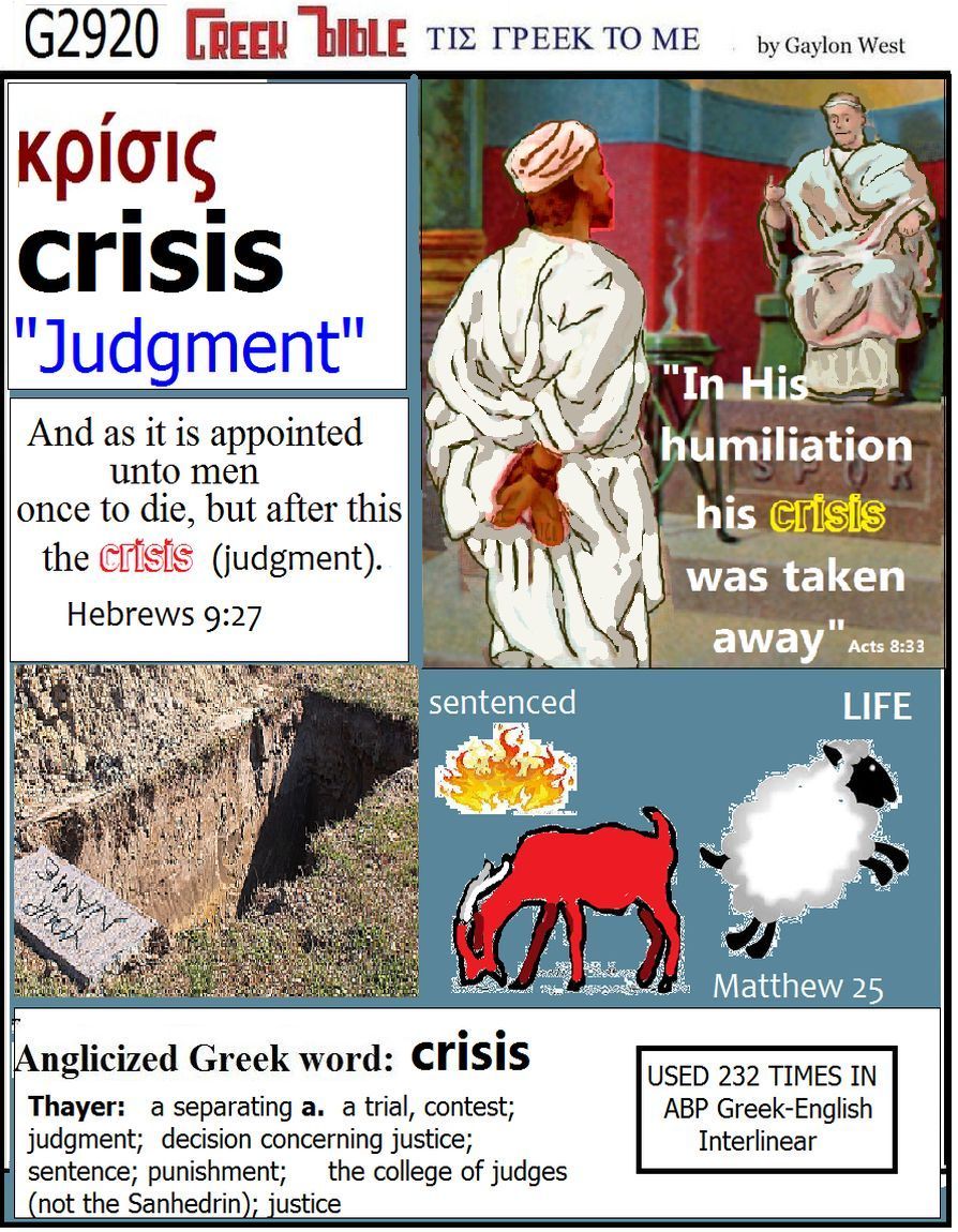 crisis G2920.   Greek words of the New Testament, illustrated.